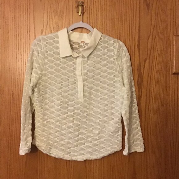 NWOT Free People Girl Next Door Polo in Ivory Size XL - Picture 6 of 7